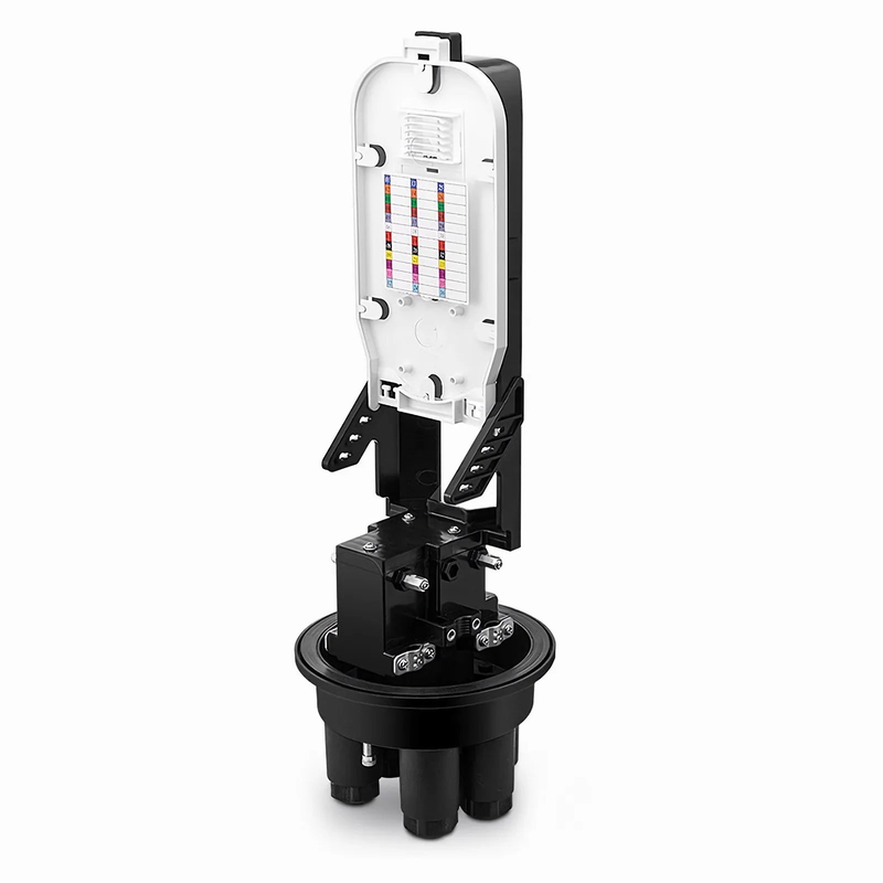Refurb Squared 144 Fibers 2In-4Out Dome Fiber Optic Splice Closure, Mechanical Seal, with 1 Pre-installed Fusion Splice Tray