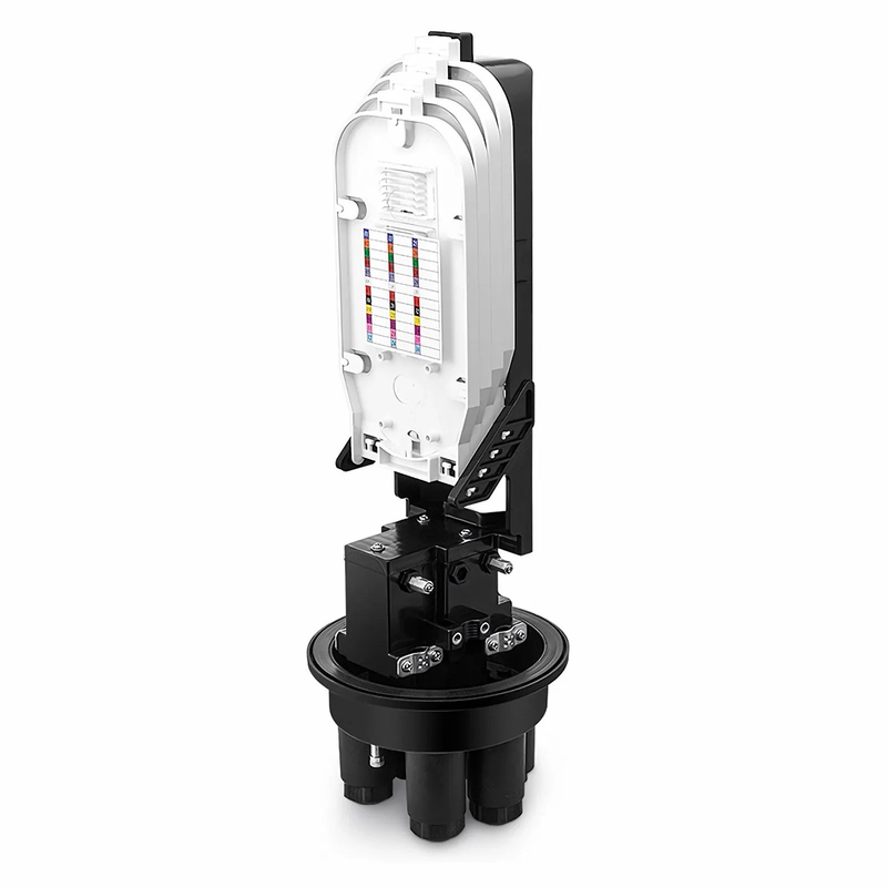 Refurb Squared 144 Fibers 2In-4Out Dome Fiber Optic Splice Closure, Mechanical Seal, with 1 Pre-installed Fusion Splice Tray