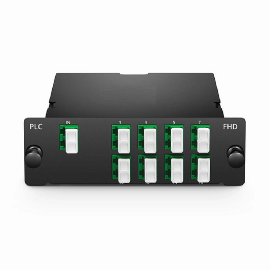 Refurb Squared 1 x 8 PLC Fiber Splitter, Standard FHDA Cassette LC/APC, Singlemode, for Optical LAN