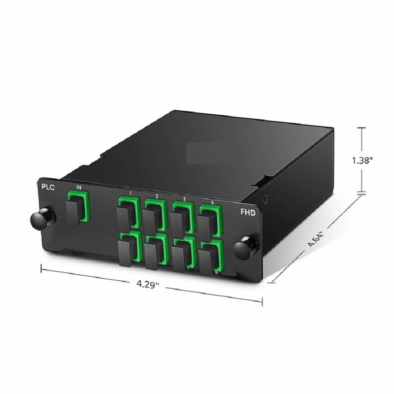 Refurb Squared 1 x 8 PLC Fiber Splitter, Standard FHDA Cassette SC/APC, Singlemode, for Optical LAN