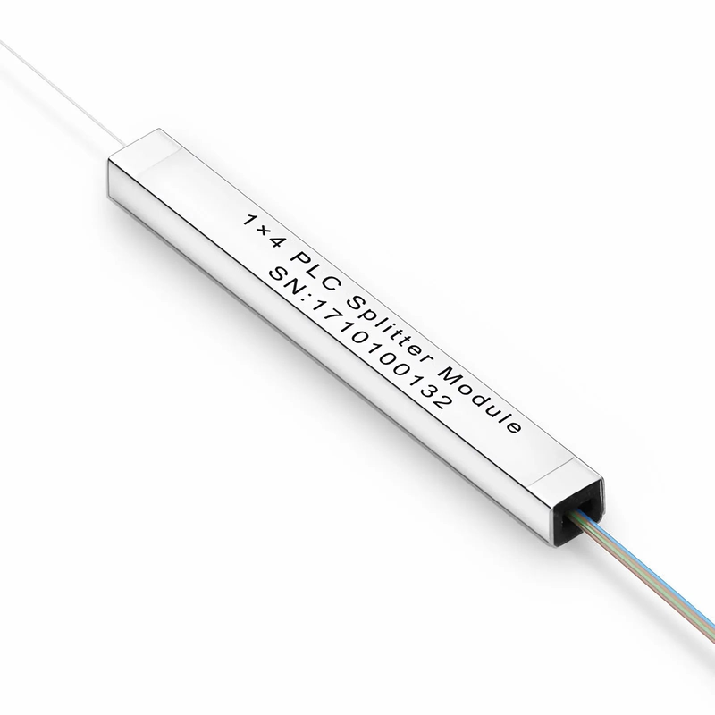 Refurb Squared 1 x 4 PLC Fiber Splitter, Steel Tube, Bare Fiber 250m, No Connector, Singlemode