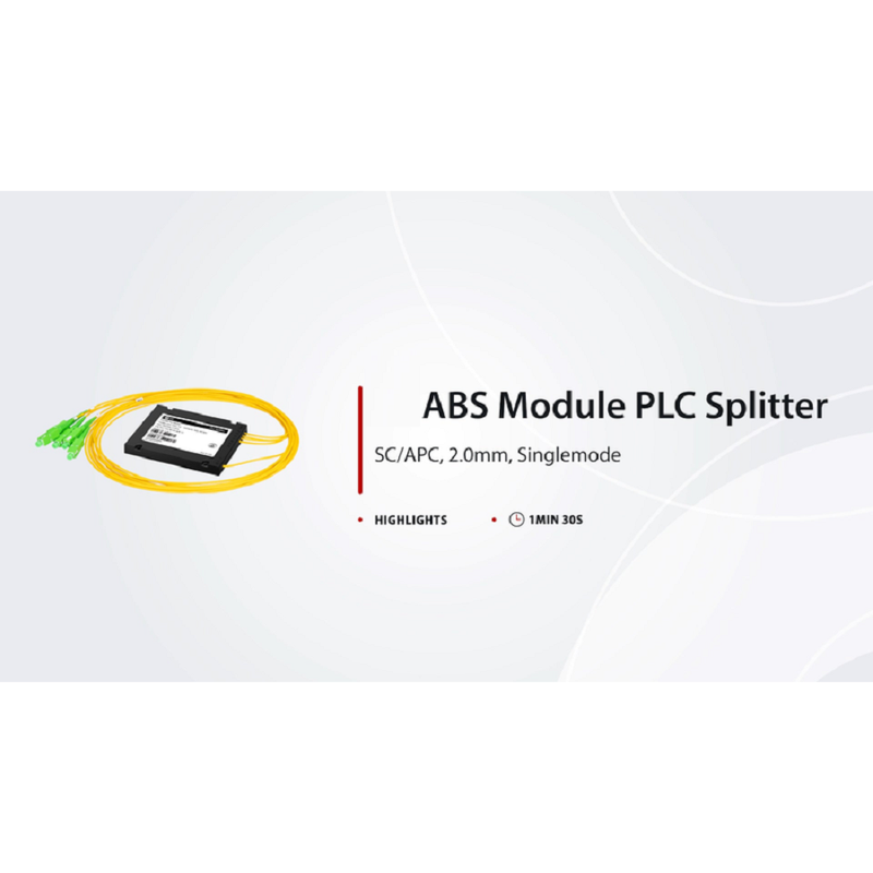 Refurb Squared 1 x 2 PLC Fiber Splitter, Splice/Pigtailed ABS Module, 2.0mm, SC/APC, Singlemode