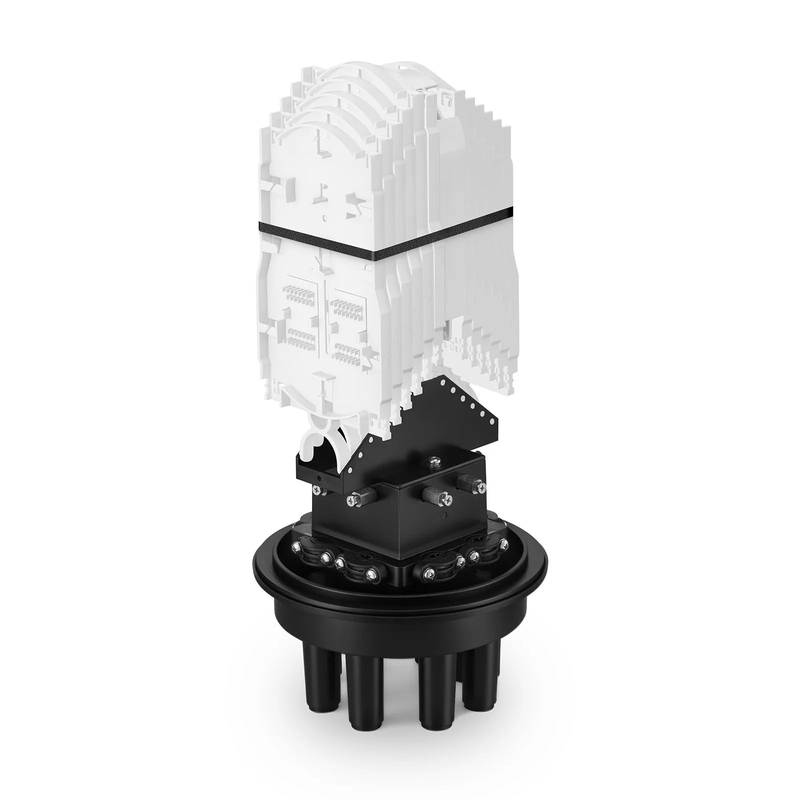 Refurb Squared 240 Fibers 1In-6Out Dome Fiber Optic Splice Closure, Heat Shrink Seal, with 1 Pre-installed Fusion Splice Tray