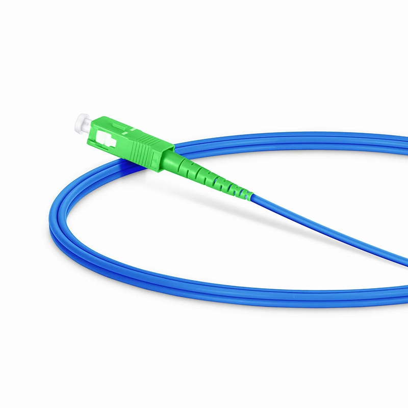 Refurb Squared 1m (3ft) Armored Fiber Patch Cable, 1 Fiber, SC APC Simplex to SC APC Simplex, Single Mode (OS2), Riser (OFCR), 3.0mm, Blue