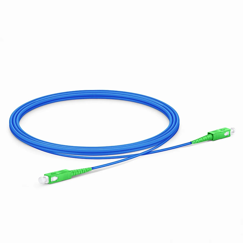 Refurb Squared 2m (7ft) Armored Fiber Patch Cable, 1 Fiber, SC APC Simplex to SC APC Simplex, Single Mode (OS2), Riser (OFCR), 3.0mm, Blue