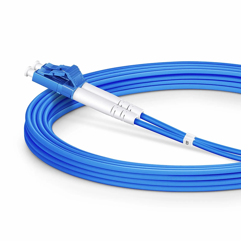 Refurb Squared 3m (10ft) Armored Fiber Patch Cable, 2 Fibers, LC UPC Duplex to LC UPC Duplex, Single Mode (OS2), Riser (OFCR), 3.0mm, Blue