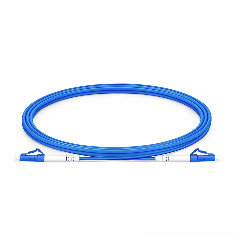 Refurb Squared 2m (7ft) Armored Fiber Patch Cable, 1 Fiber, LC UPC Simplex to LC UPC Simplex, Single Mode (OS2), Riser (OFCR), 3.0mm, Blue