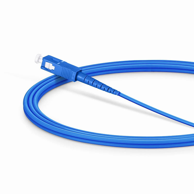 Refurb Squared 2m (7ft) Armored Fiber Patch Cable, 1 Fiber, SC UPC Simplex to SC UPC Simplex, Single Mode (OS2), Riser (OFCR), 3.0mm, Blue