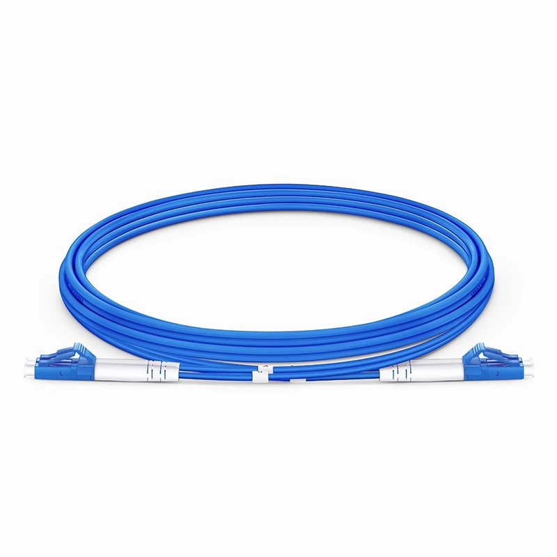 Refurb Squared 3m (10ft) Armored Fiber Patch Cable, 2 Fibers, LC UPC Duplex to LC UPC Duplex, Single Mode (OS2), LSZH, 3.0mm, Blue