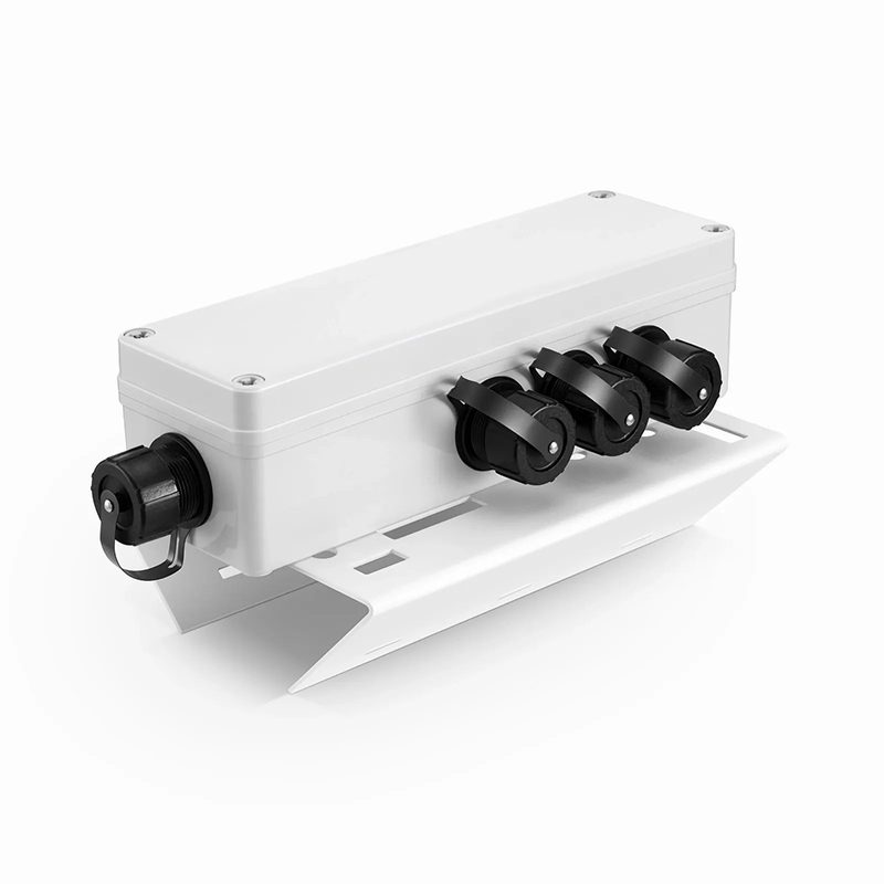 Refurb Squared FTTA Waterproof MTP-12 to 6 x LC Duplex OS2 Fiber Optical Distribution Box with Pole Mounting Brackets