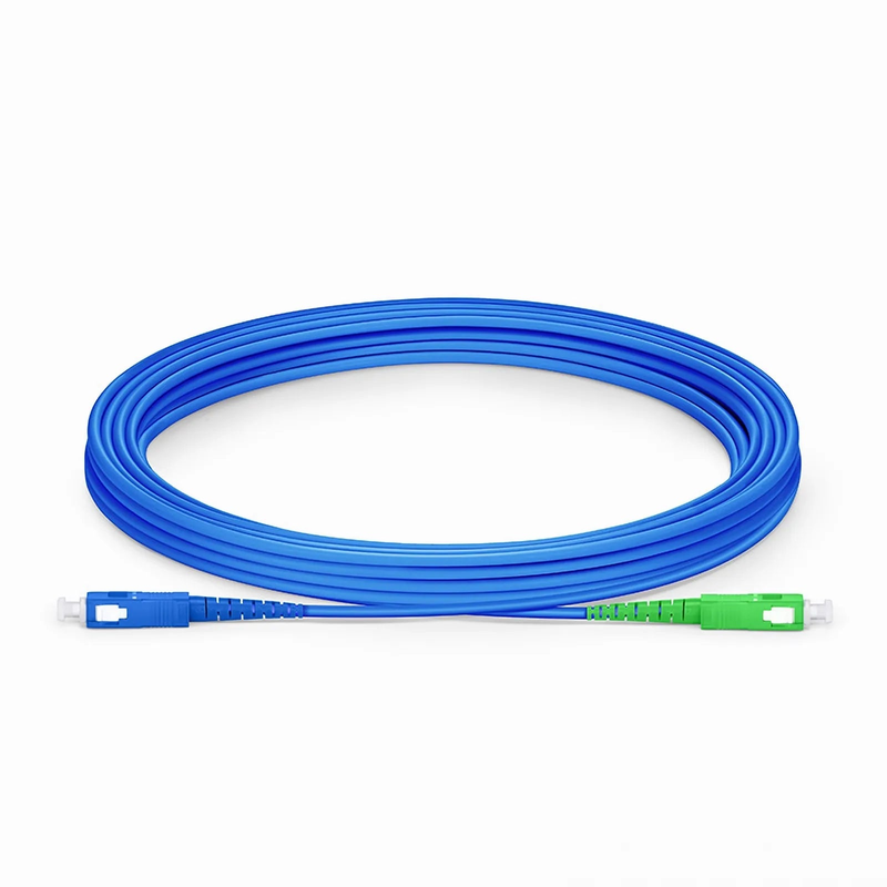 Refurb Squared 5m (16ft) Armored Fiber Patch Cable, 1 Fiber, SC UPC Simplex to SC APC Simplex, Single Mode (OS2), Riser (OFCR), 3.0mm, Blue