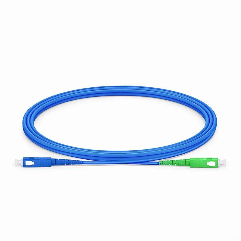 Refurb Squared 2m (7ft) Armored Fiber Patch Cable, 1 Fiber, SC UPC Simplex to SC APC Simplex, Single Mode (OS2), Riser (OFCR), 3.0mm, Blue