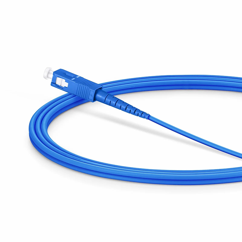 Refurb Squared 2m (7ft) Armored Fiber Patch Cable, 1 Fiber, SC UPC Simplex to SC APC Simplex, Single Mode (OS2), Riser (OFCR), 3.0mm, Blue