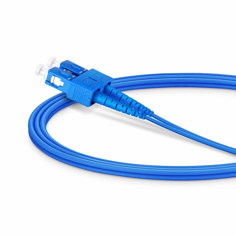 Refurb Squared 1m (3ft) Armored Fiber Patch Cable, 2 Fibers, LC UPC Duplex to SC UPC Duplex, Single Mode (OS2), LSZH, 3.0mm, Blue