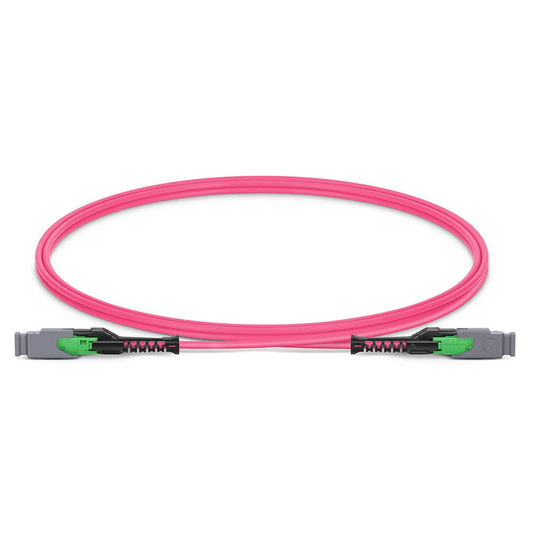 Refurb Squared 1m (3ft) MMC Jumper, MMC-16 APC (Female) to MMC-16 APC (Female), 16 Fibers, Multimode (OM4), Plenum (OFNP), 0.35dB Max, Jumper Polarity, Magenta
