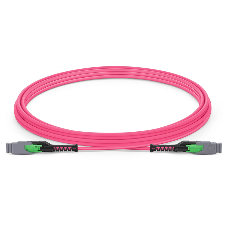 Refurb Squared 3m (10ft) MMC Jumper, MMC-16 APC (Female) to MMC-16 APC (Female), 16 Fibers, Multimode (OM4), Plenum (OFNP), 0.35dB Max, Jumper Polarity, Magenta