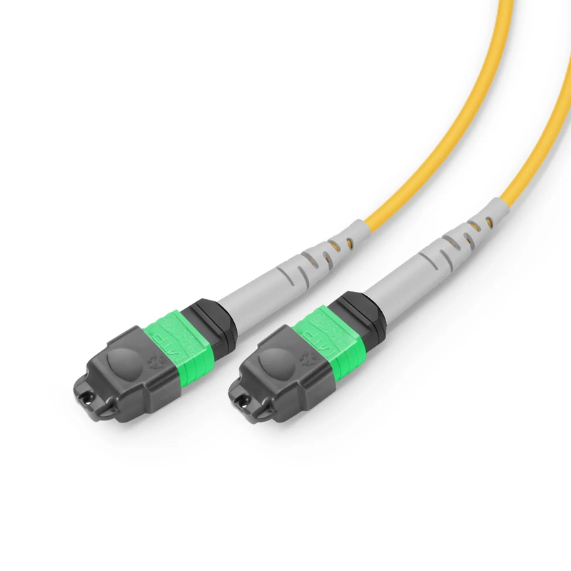 Refurb Squared 2m (7ft) MMC Breakout Cable, MMC-16 APC (Female) to 2 x MTP®-8 APC (Female), 16 Fibers, Single Mode (OS2), Plenum (OFNP), 0.35dB Max, Jumper Polarity, Yellow