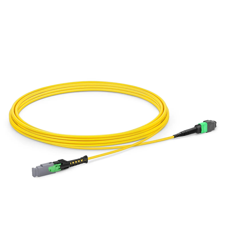 Refurb Squared 3m (10ft) MMC Jumper, MMC-16 APC (Female) to MTP®-16 APC (Female), 16 Fibers, Single Mode (OS2), Plenum (OFNP), 0.35dB Max, Jumper Polarity, Yellow