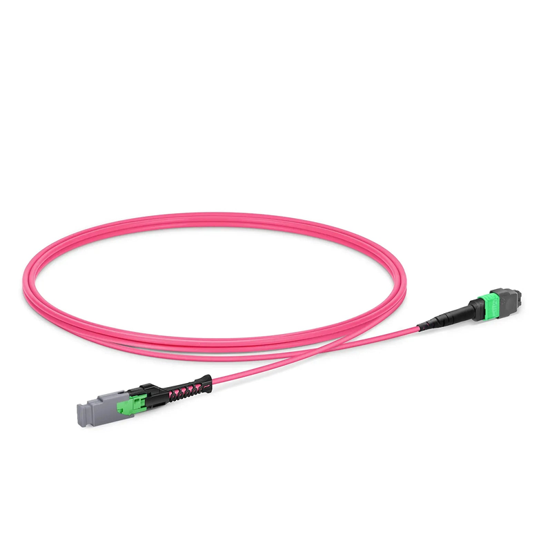 Refurb Squared 1m (3ft) MMC Jumper, MMC-16 APC (Female) to MTP®-16 APC (Female), 16 Fibers, Multimode (OM4), Plenum (OFNP), 0.35dB Max, Jumper Polarity, Magenta