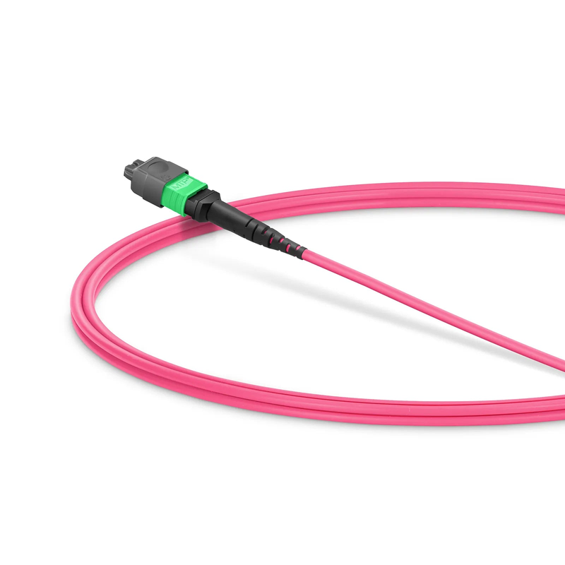 Refurb Squared 1m (3ft) MMC Jumper, MMC-16 APC (Female) to MTP®-16 APC (Female), 16 Fibers, Multimode (OM4), Plenum (OFNP), 0.35dB Max, Jumper Polarity, Magenta