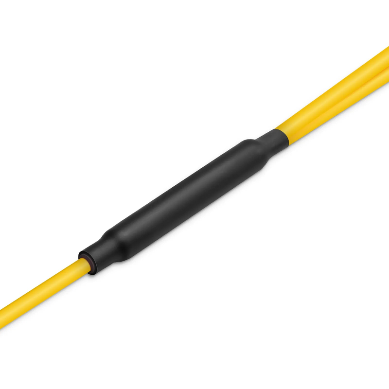 Refurb Squared 2m (7ft) MTP® Breakout Cable, MTP®-16 APC (Female) to 2 x MTP®-8 APC (Female), 16 Fibers, Single Mode (OS2), Plenum (OFNP), 0.35dB Max, Crossover, Yellow