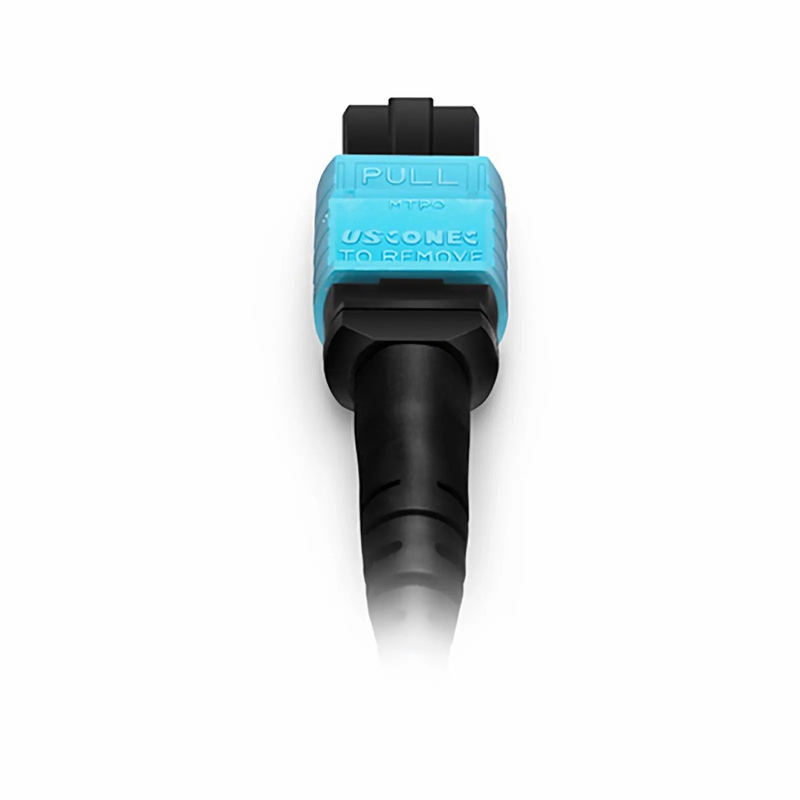 Refurb Squared 10m (33ft) MTP® Jumper, MTP®-12 UPC (Female) to MTP®-12 UPC (Female), 12 Fibers, Multimode (OM3), Plenum (OFNP), 0.35dB Max, Type A, Aqua
