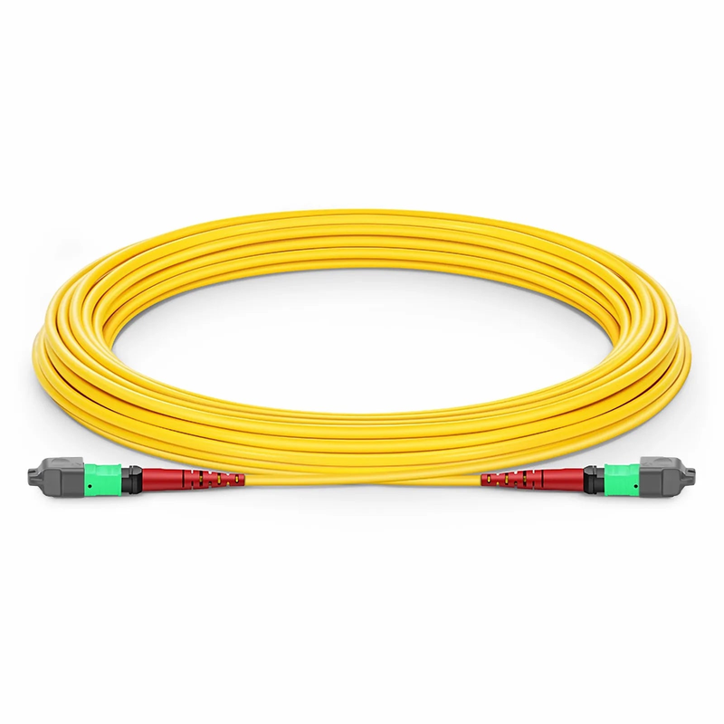 Refurb Squared 10m (33ft) MTP® Jumper, MTP®-24 APC (Female) to MTP®-24 APC (Female), 24 Fibers, Single Mode (OS2), Plenum (OFNP), 0.35dB Max, Type A, Yellow