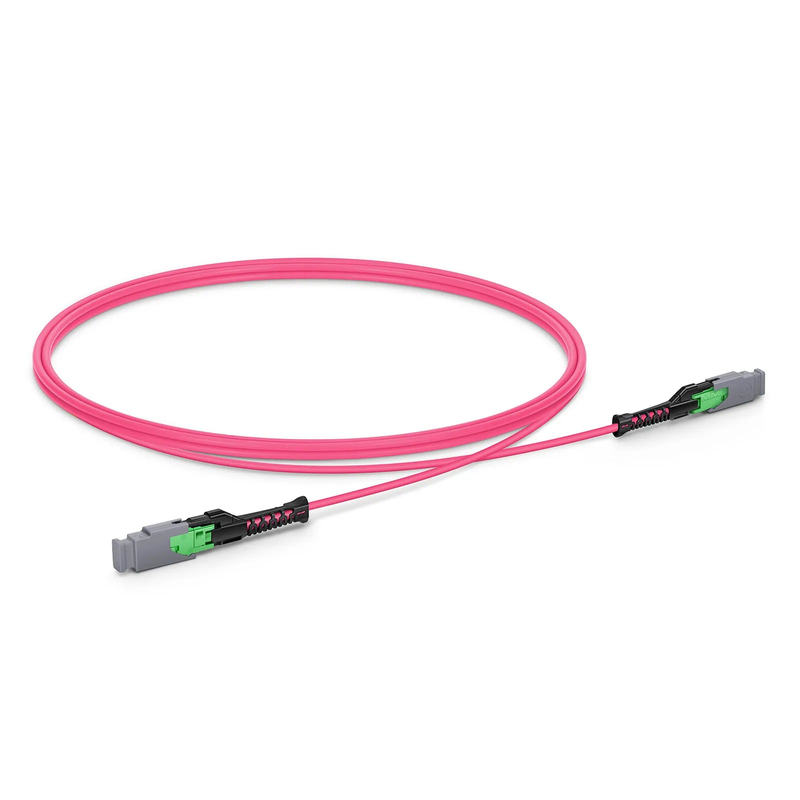 Refurb Squared 1m (3ft) MMC Jumper, MMC-16 APC (Female) to MMC-16 APC (Female), 16 Fibers, Multimode (OM4), Plenum (OFNP), 0.35dB Max, Jumper Polarity, Magenta