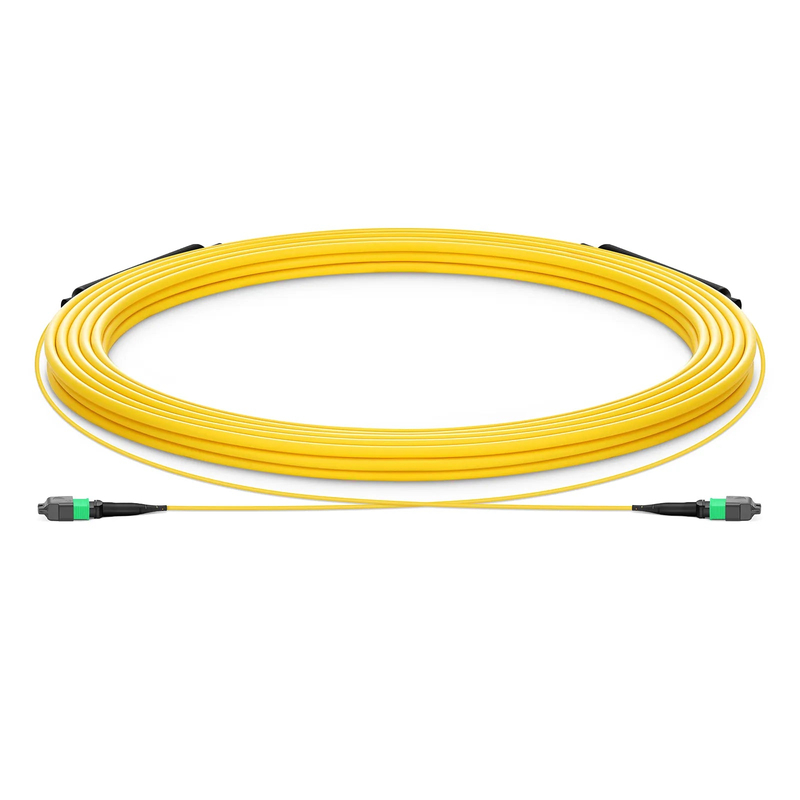 Refurb Squared 30m (98ft) MTP® Trunk Cable, MTP®-12 APC (Female) to MTP®-12 APC (Female), 12 Fibers, Single Mode (OS2), Plenum (OFNP), 0.35dB Max, Type A, Double Jacket, Yellow