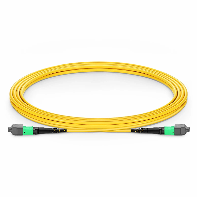 Refurb Squared 3m (10ft) MTP® Jumper, MTP®-16 APC (Female) to MTP®-16 APC (Female), 16 Fibers, Single Mode (OS2), Plenum (OFNP), 0.35dB Max, Crossover, Yellow