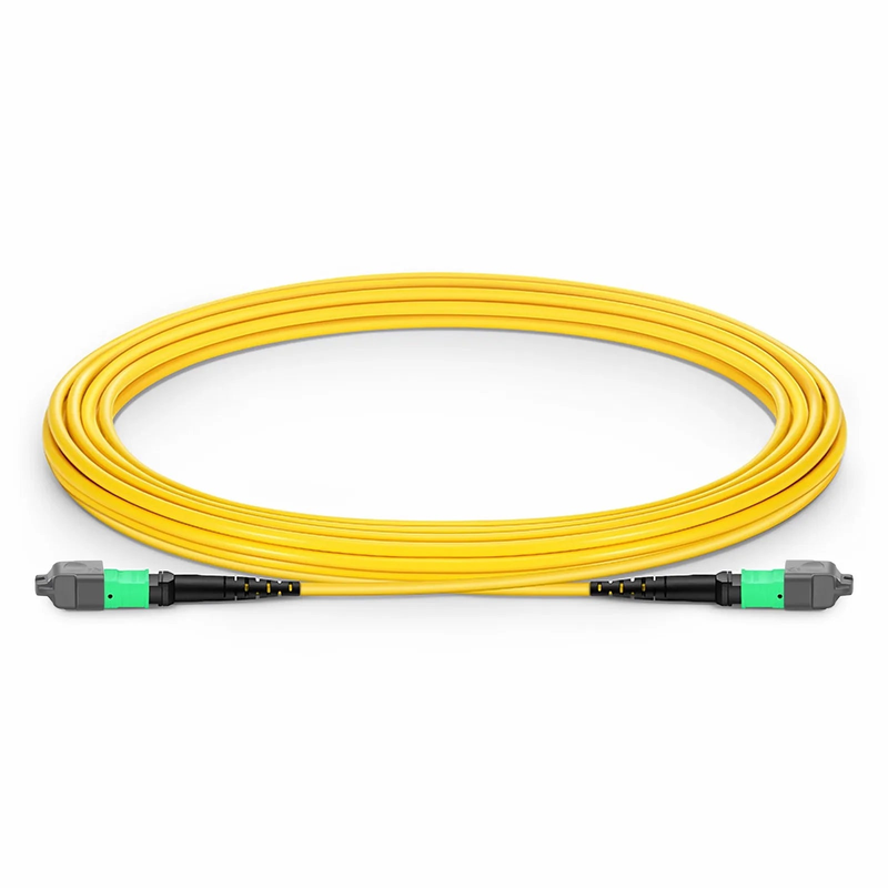 Refurb Squared 5m (16ft) MTP® Jumper, MTP®-16 APC (Female) to MTP®-16 APC (Female), 16 Fibers, Multimode (OM4), Plenum (OFNP), 0.35dB Max, Crossover, Magenta