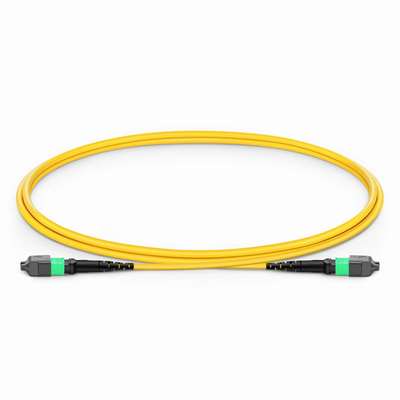 Refurb Squared 1m (3ft) MTP® Jumper, MTP®-16 APC (Female) to MTP®-16 APC (Female), 16 Fibers, Single Mode (OS2), Plenum (OFNP), 0.35dB Max, Crossover, Yellow