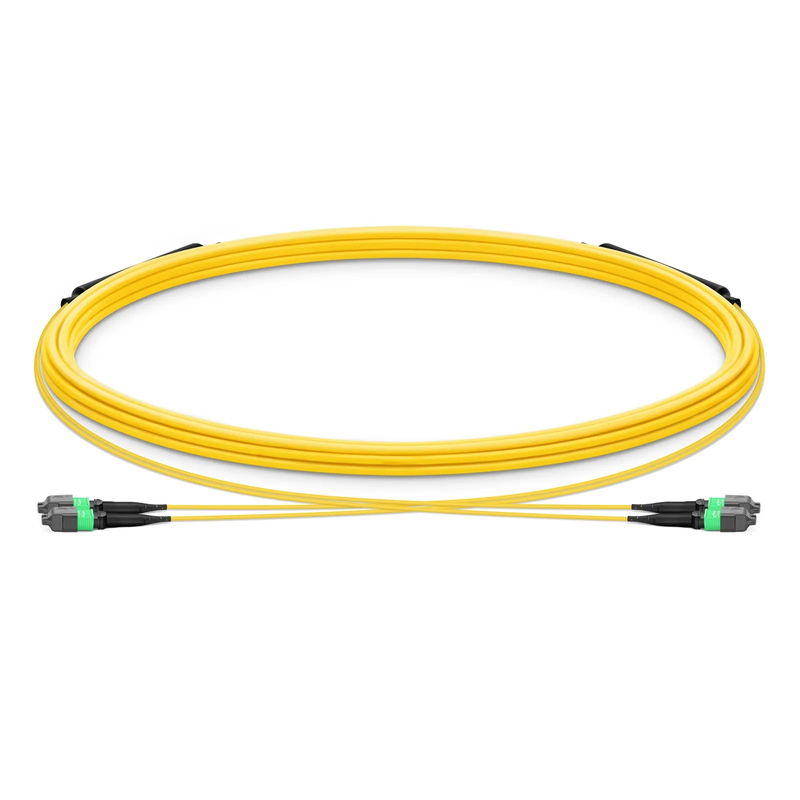 Refurb Squared 5m (16ft) MTP® Trunk Cable, MTP®-12 APC (Female) to MTP®-12 APC (Female), 24 Fibers, Single Mode (OS2), Plenum (OFNP), 0.35dB Max, Type B, Double Jacket, Yellow