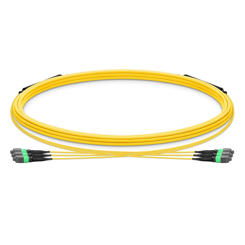 Refurb Squared 5m (16ft) MTP® Trunk Cable, MTP®-12 APC (Female) to MTP®-12 APC (Female), 36 Fibers, Single Mode (OS2), Plenum (OFNP), 0.35dB Max, Type B, Double Jacket, Yellow