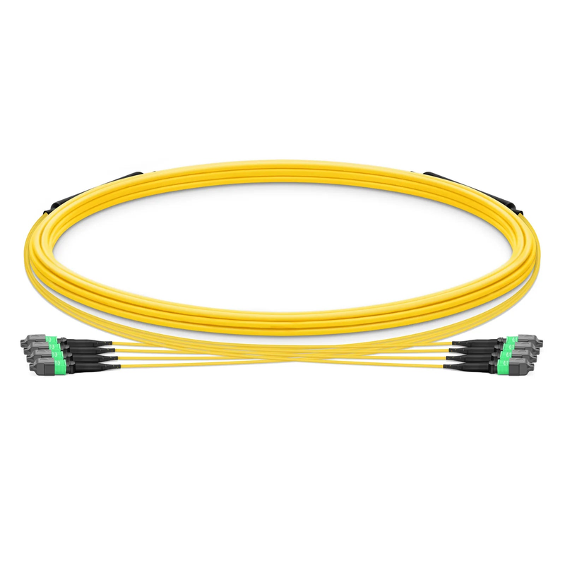 Refurb Squared 5m (16ft) MTP® Trunk Cable, MTP®-12 APC (Female) to MTP®-12 APC (Female), 48 Fibers, Single Mode (OS2), Plenum (OFNP), 0.35dB Max, Type B, Double Jacket, Yellow