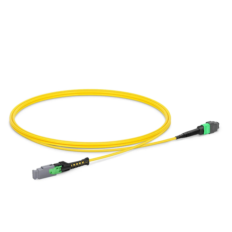 Refurb Squared 1m (3ft) MMC Jumper, MMC-16 APC (Female) to MTP®-16 APC (Female), 16 Fibers, Single Mode (OS2), Plenum (OFNP), 0.35dB Max, Jumper Polarity, Yellow