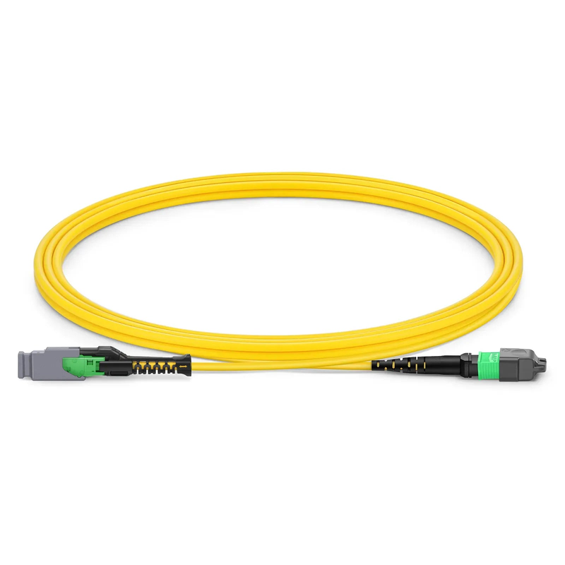 Refurb Squared 2m (7ft) MMC Jumper, MMC-16 APC (Female) to MTP®-16 APC (Female), 16 Fibers, Single Mode (OS2), Plenum (OFNP), 0.35dB Max, Jumper Polarity, Yellow