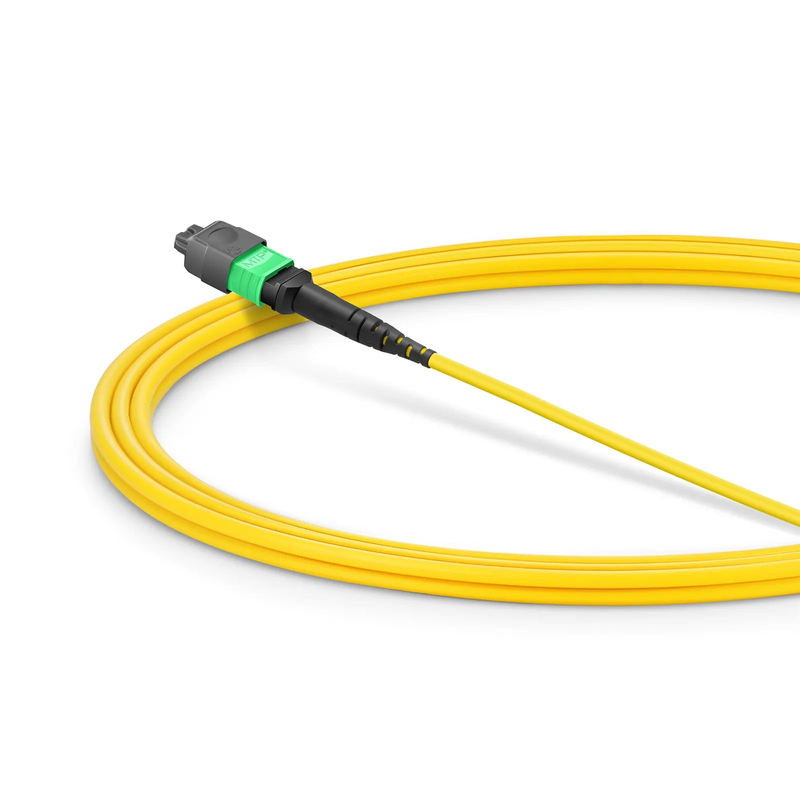 Refurb Squared 2m (7ft) MMC Jumper, MMC-16 APC (Female) to MTP®-16 APC (Female), 16 Fibers, Single Mode (OS2), Plenum (OFNP), 0.35dB Max, Jumper Polarity, Yellow
