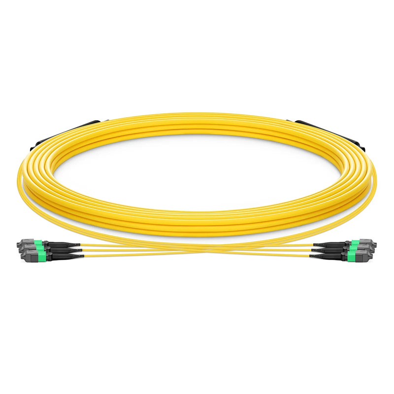 Refurb Squared 30m (98ft) MTP® Trunk Cable, MTP®-12 APC (Male) to MTP®-12 APC (Male), 36 Fibers, Single Mode (OS2), Plenum (OFNP), 0.35dB Max, Type B, Double Jacket, Yellow