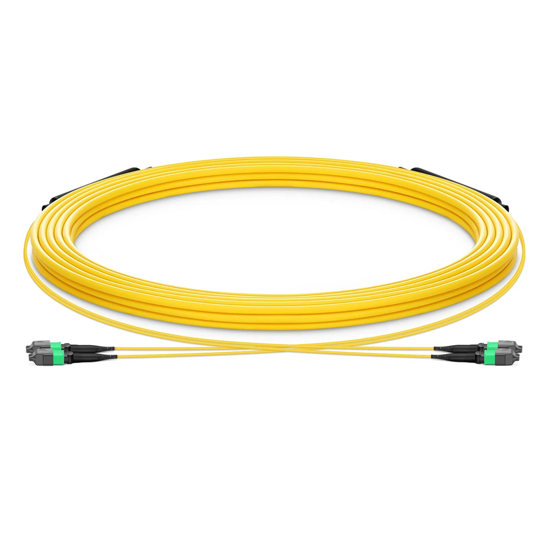 Refurb Squared 30m (98ft) MTP® Trunk Cable, MTP®-12 APC (Male) to MTP®-12 APC (Male), 24 Fibers, Single Mode (OS2), Plenum (OFNP), 0.35dB Max, Type B, Double Jacket, Yellow
