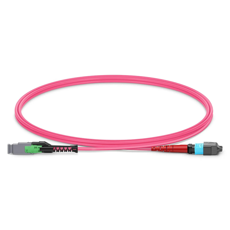 Refurb Squared 1m (3ft) MMC Jumper, MMC-24 APC (Female) to MTP®-24 UPC (Female), 24 Fibers, Multimode (OM4), Plenum (OFNP), 0.35dB Max, Jumper Polarity, Magent