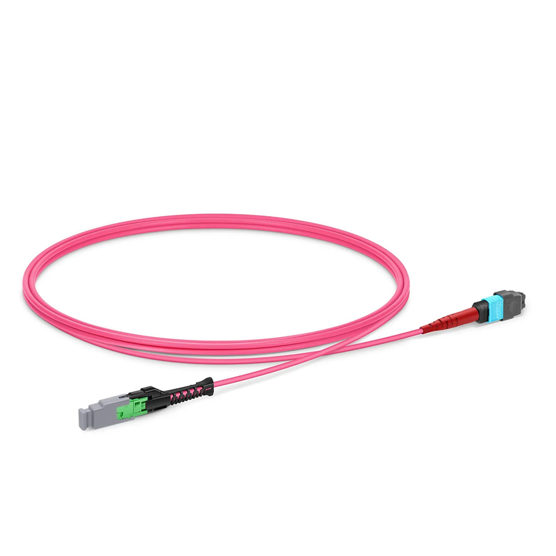 Refurb Squared 1m (3ft) MMC Jumper, MMC-24 APC (Female) to MTP®-24 UPC (Female), 24 Fibers, Multimode (OM4), Plenum (OFNP), 0.35dB Max, Jumper Polarity, Magent