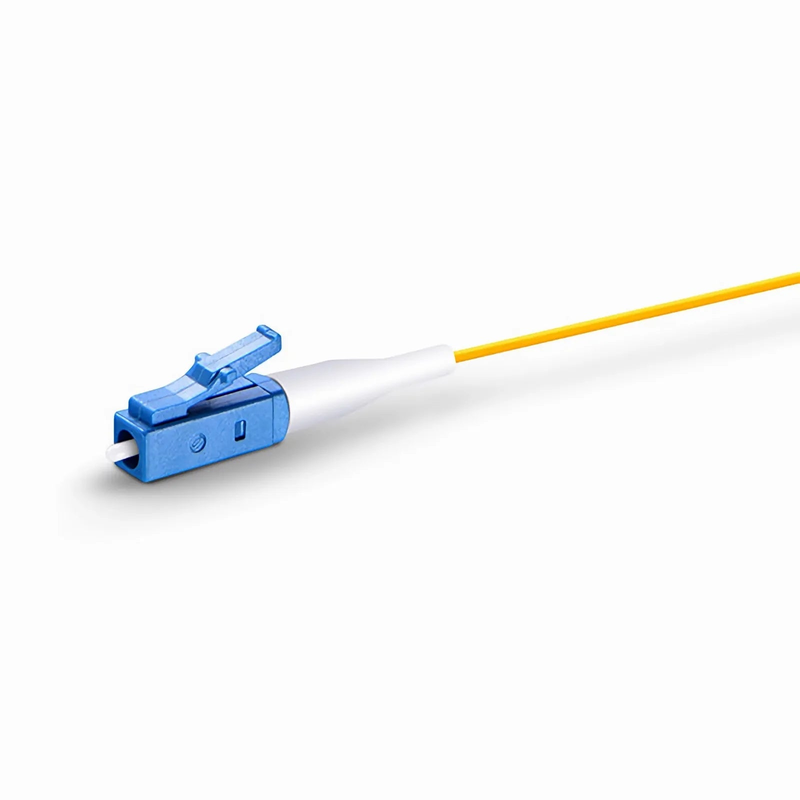 Refurb Squared 1m (3ft) Fiber Pigtail, LC UPC to Unterminated, Simplex, OS2 Single Mode, PVC (Unrated), 0.9mm, Yellow