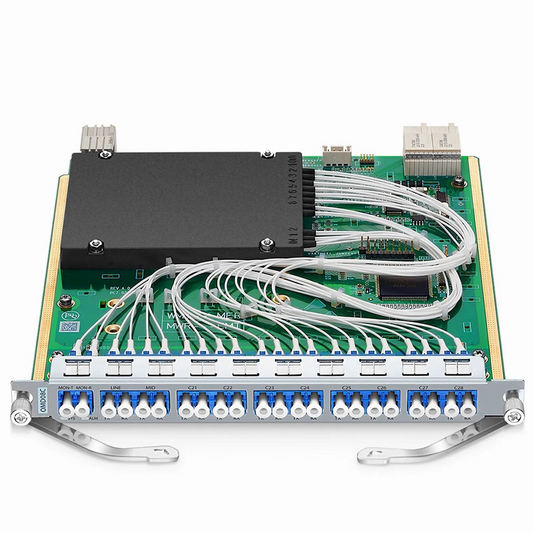 Refurb Squared Customized 8 Channels Active DWDM Mux Demux, 100GHz, with Monitor Port and Cascade Port, LC/UPC, Dual Fiber, MS8100 Plug-in Module