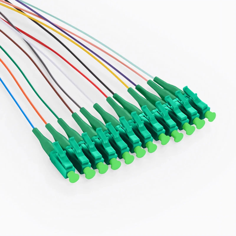 Refurb Squared 1.5m (5ft) Fiber Pigtail, LC APC to Unterminated, 12 Fibers, Bunch, OS2 Single Mode, PVC (Unrated), 0.9mm, Yellow
