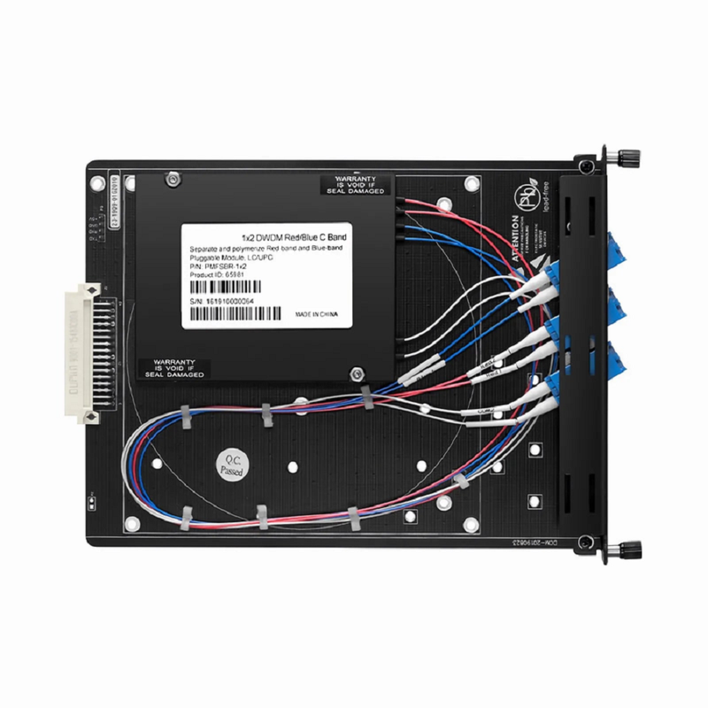 Refurb Squared FSBR-1x2, Customized 1 x 2 Single Fiber DWDM Splitter Red/Blue C-band Filter