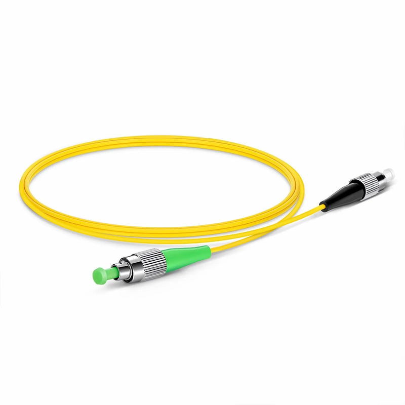 Refurb Squared 1m (3ft) Fiber Patch Cable, 1 Fiber, FC APC Simplex to FC UPC Simplex, Single Mode (OS2), Riser (OFNR), 2.0mm, Tight-Buffered, Yellow