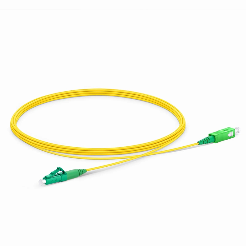 Refurb Squared 3m (10ft) Fiber Patch Cable, 1 Fiber, LC APC Simplex to SC APC Simplex, Single Mode (OS2), Riser (OFNR), 1.2mm, Tight-Buffered, Yellow