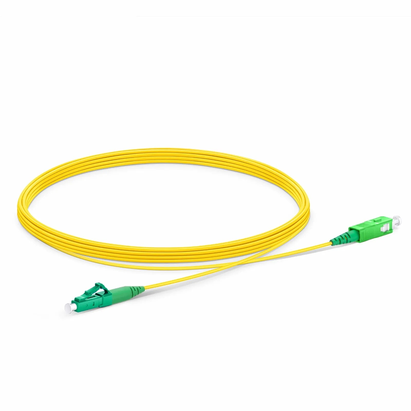 Refurb Squared 5m (16ft) Fiber Patch Cable, 1 Fiber, LC APC Simplex to SC APC Simplex, Single Mode (OS2), Riser (OFNR), 1.2mm, Tight-Buffered, Yellow