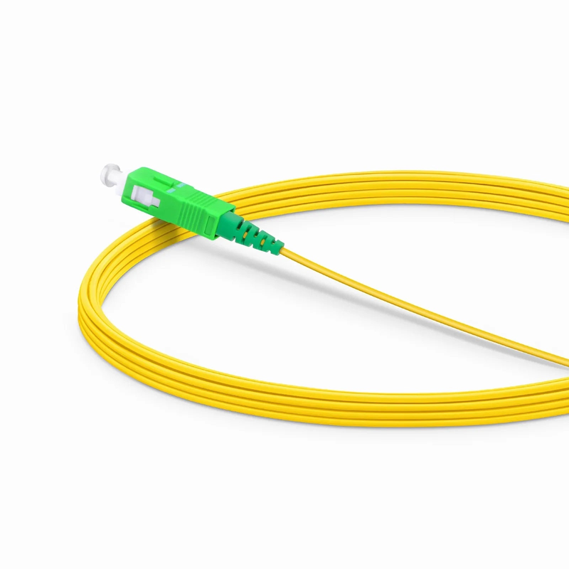 Refurb Squared 5m (16ft) Fiber Patch Cable, 1 Fiber, LC APC Simplex to SC APC Simplex, Single Mode (OS2), Riser (OFNR), 1.2mm, Tight-Buffered, Yellow